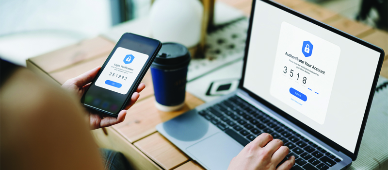 Woman authenticating access to her account