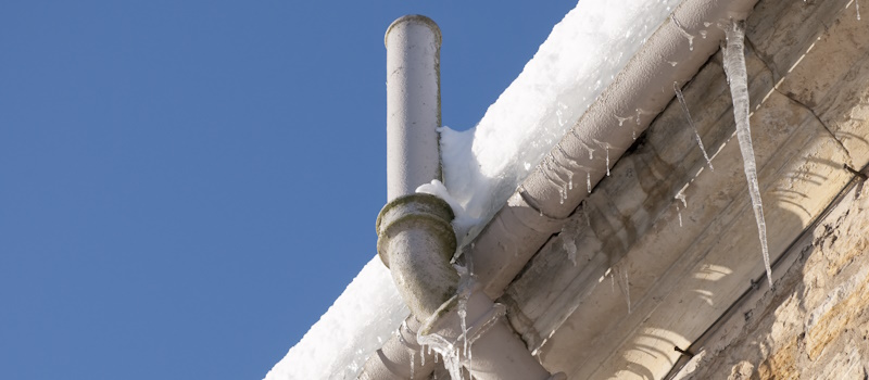Frozen pipes on the outside of a home